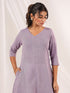 Janasya Women's Purple Cotton Solid Straight Kurta