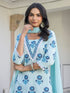 Blue Pure Cotton Floral Printed Straight Kurta Set