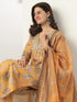 Mustard Silk Blend Floral Printed Straight Kurta Set