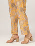 Mustard Silk Blend Floral Printed Straight Kurta Set
