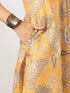 Mustard Silk Blend Floral Printed Straight Kurta Set