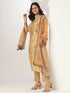 Mustard Silk Blend Floral Printed Straight Kurta Set