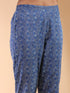 Indigo Pure Cotton Floral Printed A-line Kurta Set