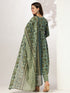 Sea Green Pure Cotton Floral Printed A-line Kurta Set