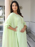 Light Green Cotton Embellished Straight Kurta Set