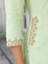 Light Green Cotton Embellished Straight Kurta Set