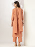 Rust Pure Cotton Solid Straight Kurta Set