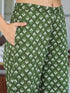 Olive Green Pure Cotton Floral Printed A-line Kurta with Pant & Dupatta Set