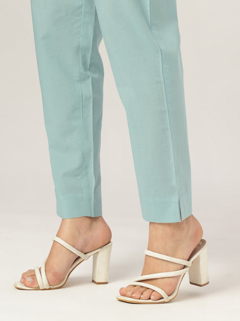 Light Blue Pure Cotton Embroidered Straight Kurta Set