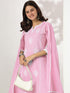 Light Pink Pure Cotton Embroidered Straight Kurta Set