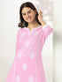 Light Pink Pure Cotton Embroidered Straight Kurta Set