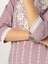 Light Purple Pure Cotton Embroidered Straight Kurta Set