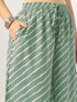 White & Sage Green Pure Cotton Yoke Embroidered Straight Kurta With Palazzo & Dupatta Set