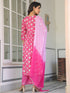 Pink Pure Cotton Floral Printed A-line Kurta Set