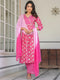 Pink Pure Cotton Floral Printed A-line Kurta Set