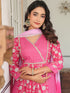 Pink Pure Cotton Floral Printed A-line Kurta Set