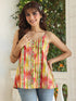 Multicolour Pure Cotton Floral Printed A-line Top