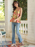 Multicolour Pure Cotton Floral Printed A-line Top