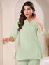 Mint Cotton Blend Solid A-line Top