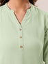 Mint Cotton Blend Solid A-line Top