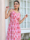 Pink Pure Cotton Floral Printed A-line Tunic