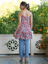 Pink Pure Cotton Floral Printed Tiered Tunic