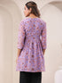 Lavender Georgette Floral Printed A-Line Tunic