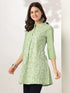 Light Green Pure Cotton Embroidered A-line Tunic
