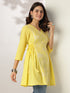 Yellow Pure Cotton Embroidered A-line Tunic