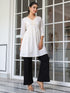 Off White Pure Cotton Schiffli A-line Tunic
