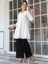 Off White Pure Cotton Schiffli A-line Tunic