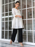 Off White Pure Cotton Schiffli A-line Tunic