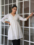 Off White Pure Cotton Schiffli A-line Tunic