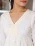 Off White Pure Cotton Schiffli A-line Tunic