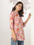 Pink Pure Cotton Floral Printed Straight Tunic