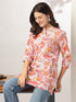 Pink Pure Cotton Floral Printed Straight Tunic
