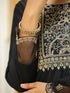 Black Silk Blend Embroidered Straight Kurta Set