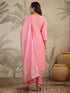 Pink Silk Blend Embroidered Straight Kurta Set