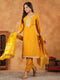 Mustard Silk Blend Embroidered Straight Kurta Set