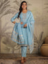 Light Blue Chanderi Silk Embroidered Straight Kurta Set
