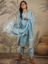 Light Blue Chanderi Silk Embroidered Straight Kurta Set