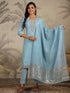 Light Blue Chanderi Silk Embroidered Straight Kurta Set