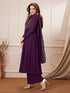 Purple Georgette Embroidered Anarkali Palazzo Set