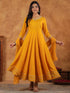 Mustard Rayon Zari Embroidered Anarkali Kurta Set