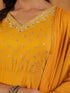 Mustard Rayon Zari Embroidered Anarkali Kurta Set