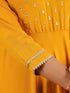 Mustard Rayon Zari Embroidered Anarkali Kurta Set