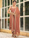 Rust Rayon Foil Printed Straight Kurta Set