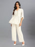 Off White Dobby Chiffon Self Design Co-Ord Set