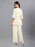 Off White Dobby Chiffon Self Design Co-Ord Set