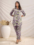Cream Pure Cotton Floral Printed Straight Co-ord Set